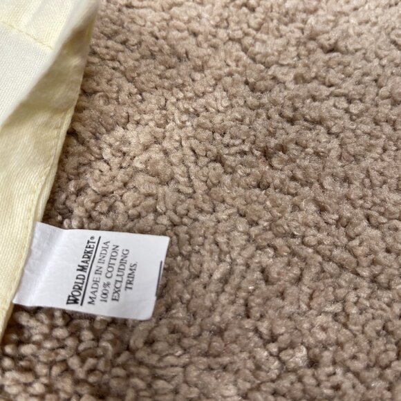 World Market Napkins Set of 6 Yellow 100% Cotton Embroidered Made in India 20 in - Picture 2 of 7